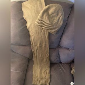 Michael Kors camel color scarf and beanie set